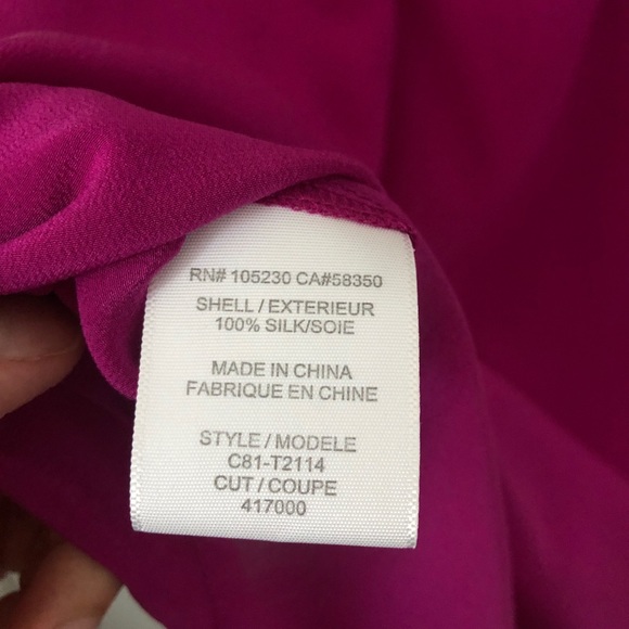 Joie silk tee in fuscia, small - Picture 4 of 4